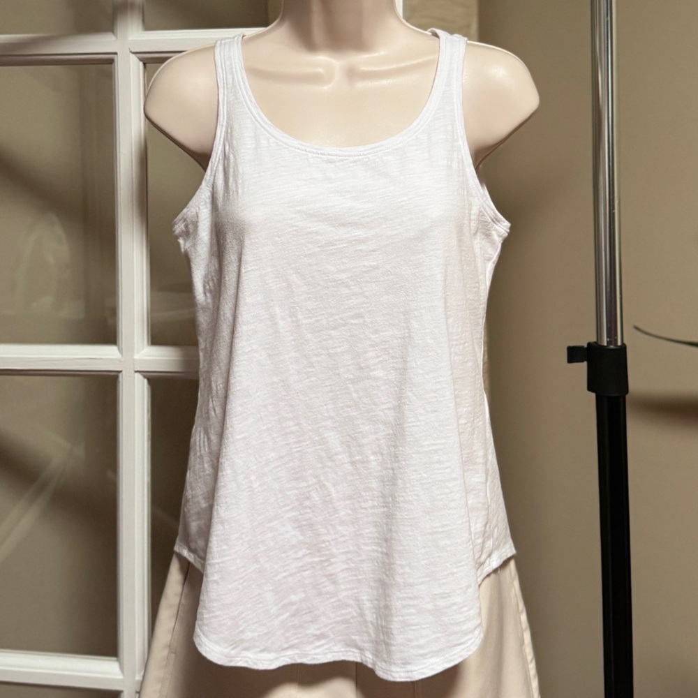 Eileen Fisher White Organic Cotton Tank Top